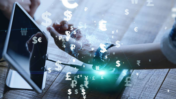 Cashless payment concept. Electronic money. Crypto currency. FIntech